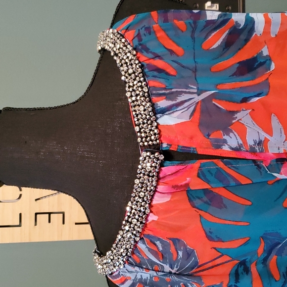 Jennifer Lopez Tropical Print Sleeveless Tank -1x - Picture 9 of 12